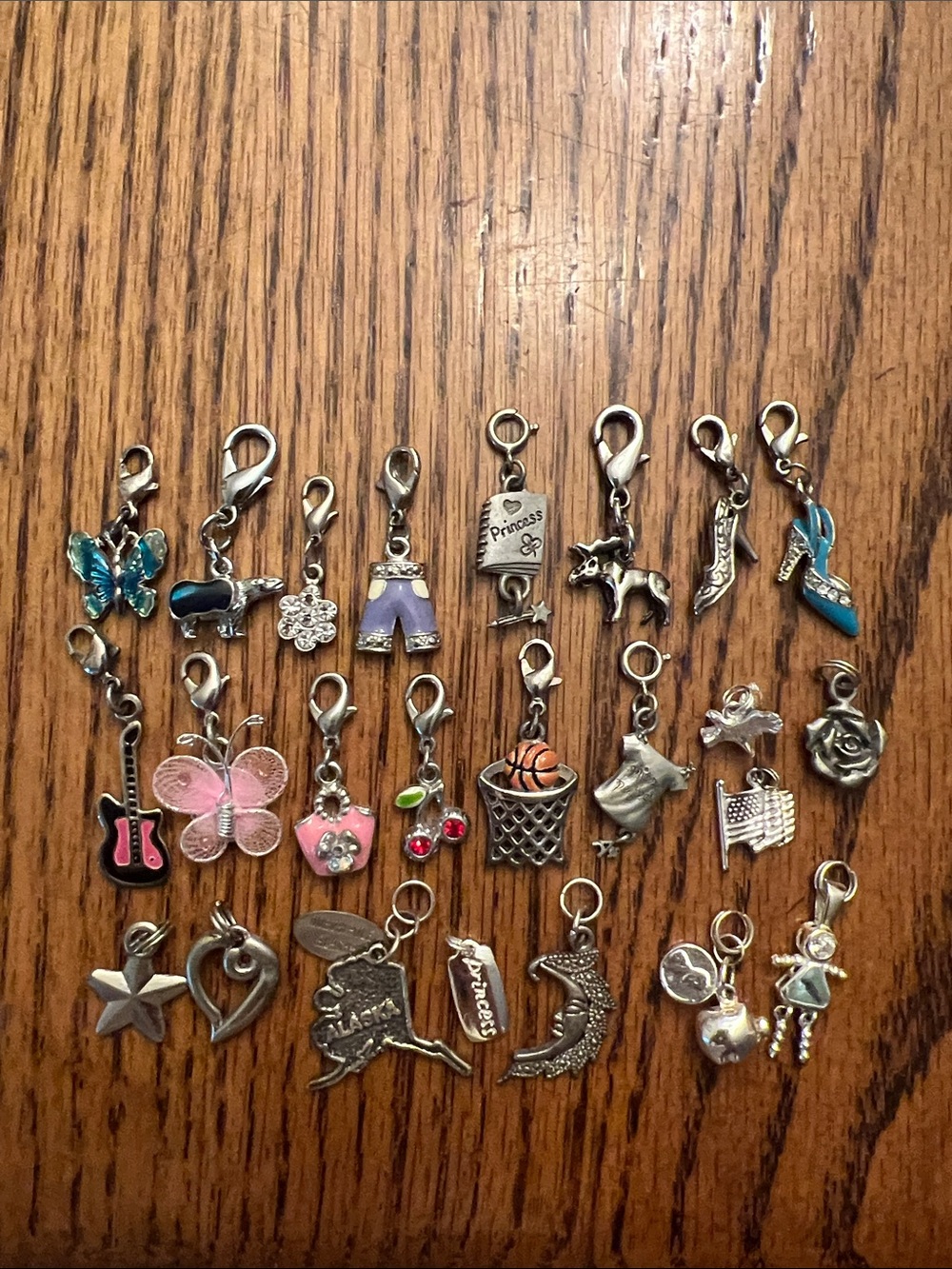 Various Silver Mini Charm Clip-On Jewelry Bracelet Accessory Vintage Y2K 2000s